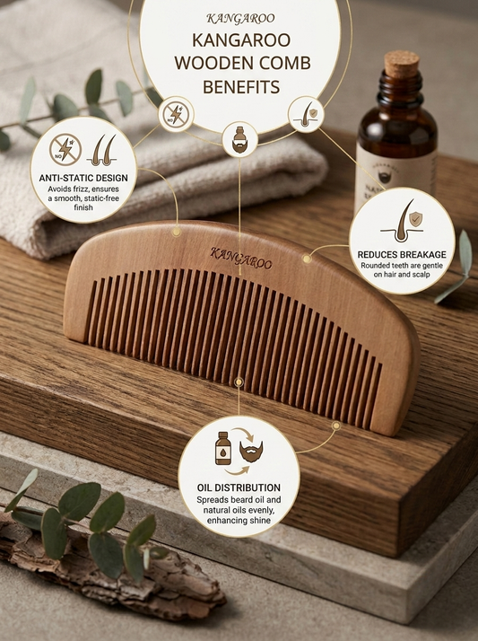 Sikasha Natural Wooden Comb — Anti-Static Hair Comb for Hair Growth & Scalp Massage | Handcrafted Wood