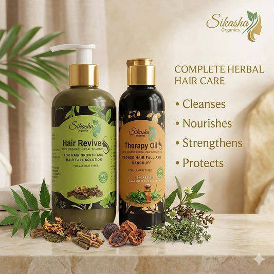 Sikasha Organics Hair Growth & Repair Bundle – Herbal Shampoo + Nourishing Hair Oil Combo