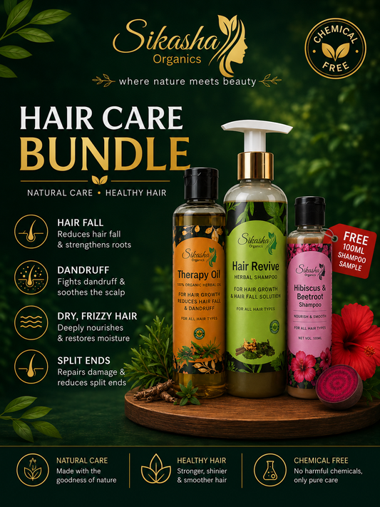 Summer Bundle Offer | 1 Herbal Shampoo 300ml & 1 Hair Oil 150ml + FREE Hibiscus Beetroot Shampoo 100ml