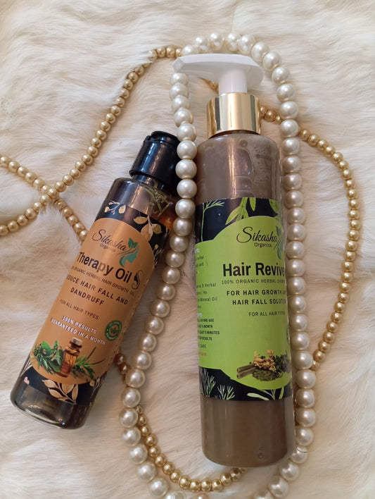 Sikasha Organics Hair Growth & Repair Bundle – Herbal Shampoo 200ml + Nourishing Hair Oil 100ml Combo