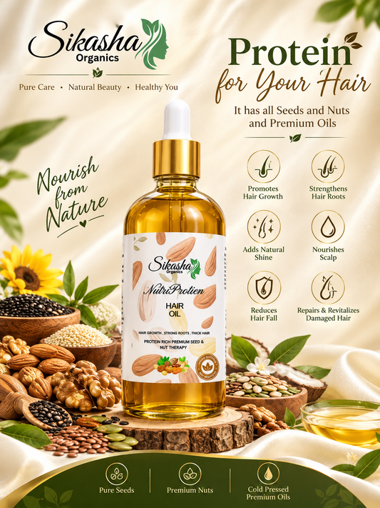 Sikasha NutriProtien Hair Oil βοΈ β Sun Infused Premium Seeds ; Nut Therapy | Hair Growth β’ Strong Roots β’ Thick Hair | 30% OFF