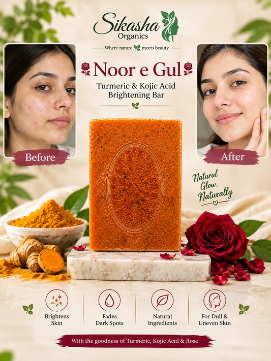 Noor-e-Gul β¨ β Turmeric, Kojic Acid & Rose Brightening Bar | Glow Like Never Before β Naturally! | 100g