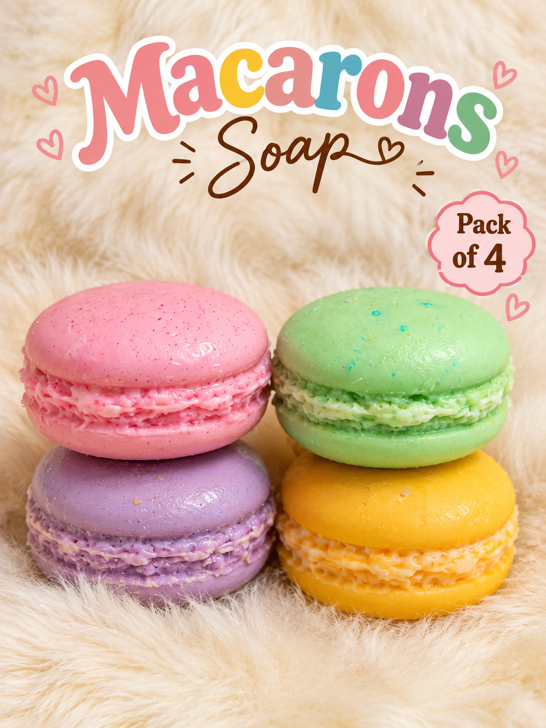 Sikasha Macaron Soaps — Pack of 4 French Luxury Soaps | Gentle Moisturizing | Perfect Gift