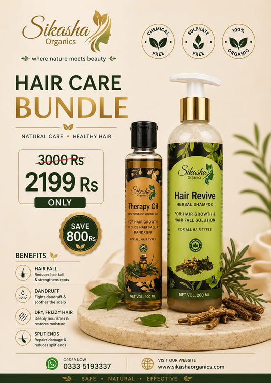 Sikasha Hair Care Bundle 2 — Herbal Shampoo + Hair Oil | Summer Offer