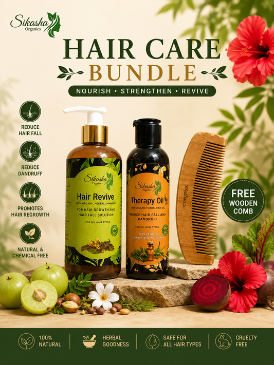 Sikasha Ultimate Hair Care Bundle | Shampoo + Hair Oil With FREE Wooden Comb
