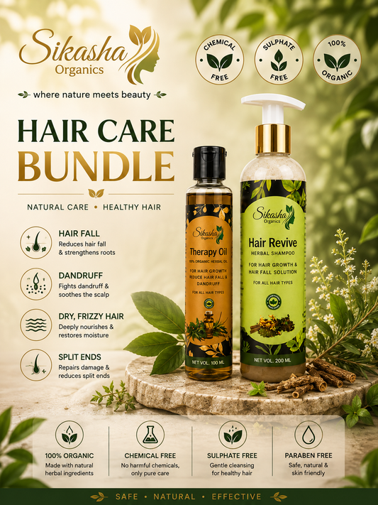 Sikasha Hair Care Bundle 2 — Herbal Shampoo + Hair Oil | Summer Offer