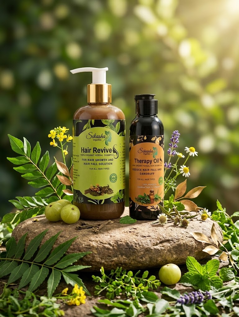 Sikasha Organics Hair Growth Bundle herbal shampoo and hair oil combo Pakistan