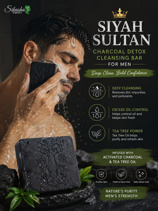 🖤 SIYAH SULTAN — Charcoal Detox Cleansing Bar for Men | Deep Clean • Oil Control • Fresh Feel | 100g