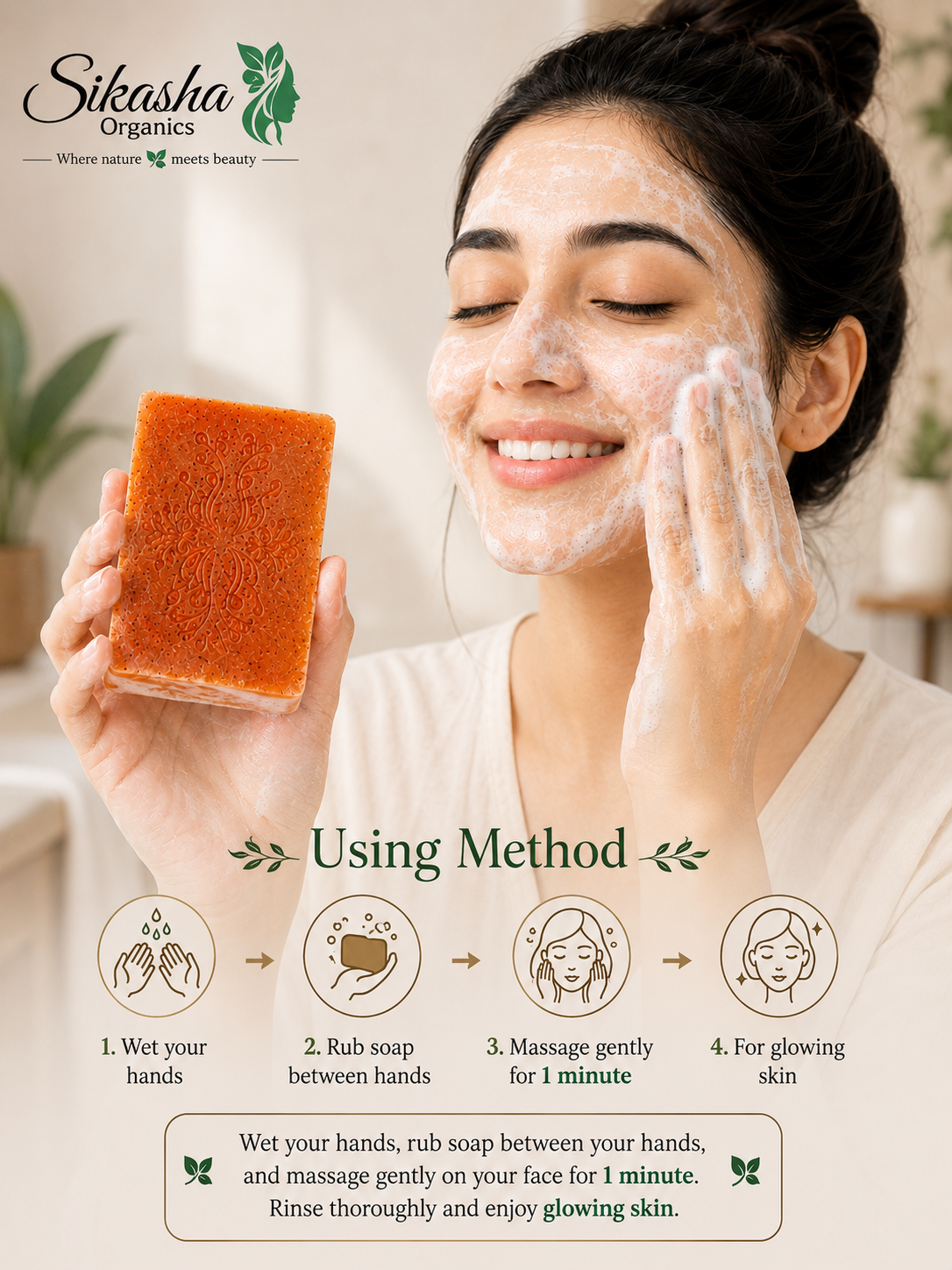 Noor-e-Gul ✨ — Turmeric, Kojic Acid & Rose Brightening Bar | Glow Like Never Before — Naturally! | 100g